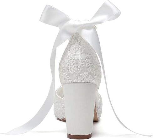 Lace Pearl Wedding Shoes for Bride High Heel Bridal Shoes Peep Toe Platform Wedding Heels in Kuwait