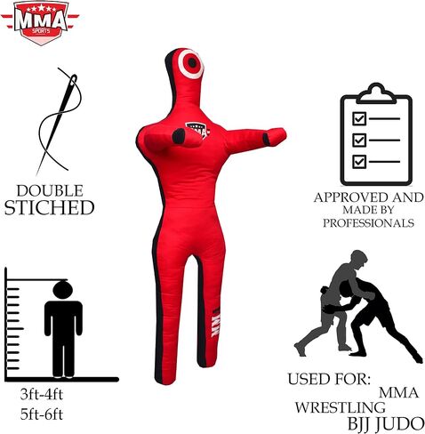 SPORTS Grappling Dummies | Punching Dummy for Adults & Youth | Boxing Dummy Brazilian Jujitsu gi, Judo, Karate | Wrestling Training Dummy-(Standing 6FT / 72IN) UNFILLED, Blue in Kuwait