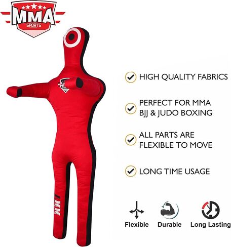 SPORTS Grappling Dummies | Punching Dummy for Adults & Youth | Boxing Dummy Brazilian Jujitsu gi, Judo, Karate | Wrestling Training Dummy-(Standing 6FT / 72IN) UNFILLED, Blue in Kuwait