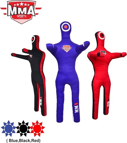 SPORTS Grappling Dummies | Punching Dummy for Adults & Youth | Boxing Dummy Brazilian Jujitsu gi, Judo, Karate | Wrestling Training Dummy-(Standing 6FT / 72IN) UNFILLED, Blue in Kuwait
