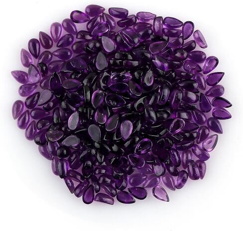 2 Pcs,10X8 MM, AURA GEMS Natural Amethyst,Briliant Cut, Oval, Shape, Jewelry Making Supply, Chakra Energy Healing Gemstone, Real Crystal, Birthstone, Wholesale deal in Saudi Arabia