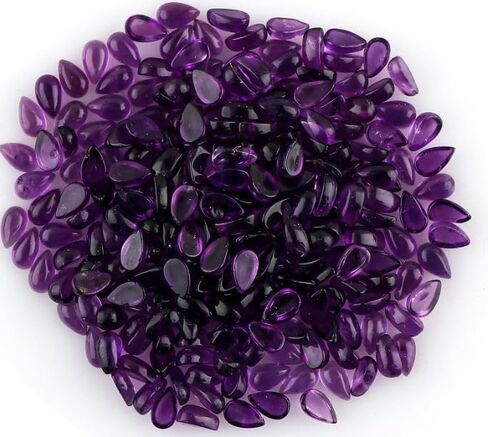 2 Pcs,10X8 MM, AURA GEMS Natural Amethyst,Briliant Cut, Oval, Shape, Jewelry Making Supply, Chakra Energy Healing Gemstone, Real Crystal, Birthstone, Wholesale deal in Saudi Arabia