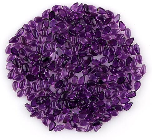 2 Pcs,10X8 MM, AURA GEMS Natural Amethyst,Briliant Cut, Oval, Shape, Jewelry Making Supply, Chakra Energy Healing Gemstone, Real Crystal, Birthstone, Wholesale deal in Saudi Arabia