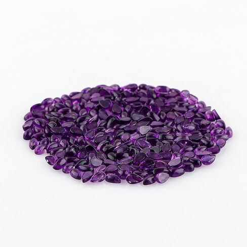 2 Pcs,10X8 MM, AURA GEMS Natural Amethyst,Briliant Cut, Oval, Shape, Jewelry Making Supply, Chakra Energy Healing Gemstone, Real Crystal, Birthstone, Wholesale deal in Saudi Arabia