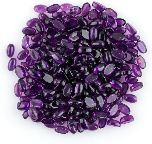 2 Pcs,10X8 MM, AURA GEMS Natural Amethyst,Briliant Cut, Oval, Shape, Jewelry Making Supply, Chakra Energy Healing Gemstone, Real Crystal, Birthstone, Wholesale deal in Saudi Arabia