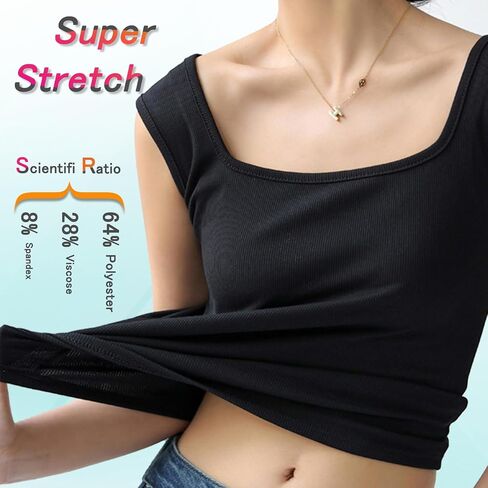 Ribbed Tank Tops for Women Square Neck & V Neck Reversible 2025 Summer Sleeveless Sexy Camisole Going Out Tops in Saudi Arabia