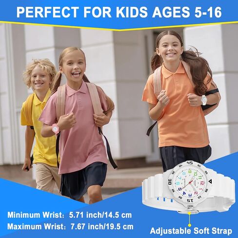 CKV Kids Analog Watches for Girls Boys Children Watches with Luminous Easy to Read Learning Time, Soft Band, 30M Waterproof Child Watch, Great Birthday Gifts for Ages 3-12 Kids in Kuwait