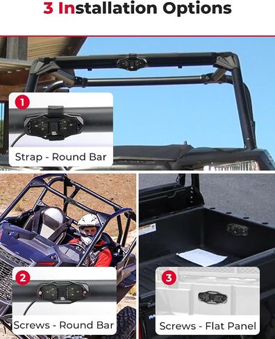 KEMIMOTO UTV Dome Light Vehicle Cab LED Light, White Bright Waterproof Solid Golf Cart Roll Cage Lighting, Compatible with RV Truck Tractor Polaris RZR Ranger Can Am Maverick X3 Defender in Kuwait