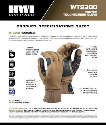 WTS Winter Touchscreen Attilet Weather Weather ، الصوف الداخلي ، والرياح والمقاومة للماء ، ومرنة ، وخفيفة الوزن in Kuwait