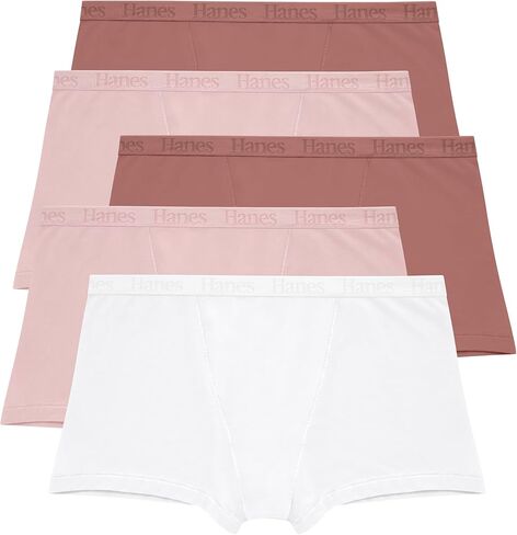 Hanes Women's Originals Supersoft Boxer Briefs Pack, Panties, Viscose from Bamboo Underwear, 5-Pack in Kuwait