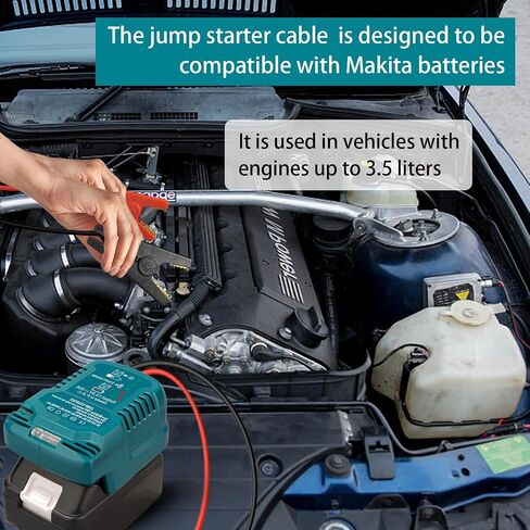 محول قفزة بداية لبطارية Makita 18V ، كابلات قفز السيارات المحمولة 12V ، محول كابل معزز السيارات ، القفز ببدء بطاريات ميتة أو ضعيفة ، محرك يصل إلى 3.5 لتر (بدون بطارية) in Kuwait