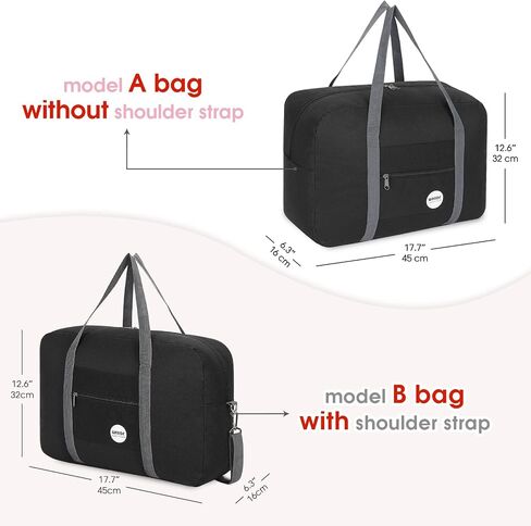 WANDF For Spirit Airlines Personal Item Bag 18x14x8 Travel Duffel Bag Underseat Foldable Carry-on Luggage for Women in Saudi Arabia