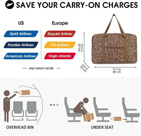 WANDF for Spirit Airlines Personal Item Bag 18x14x8 Travel Duffel Bag Bage Underseate Algage On in Saudi Arabia