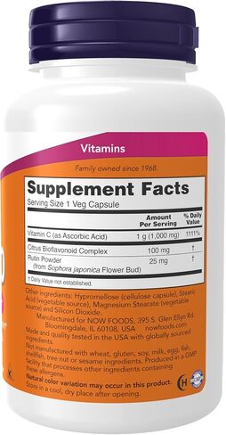 NOW Supplements, Vitamin C-1,000 with Rose HIPS & Bioflavonoids, Antioxidant Protection*, 30 Veg Capsules in Saudi Arabia