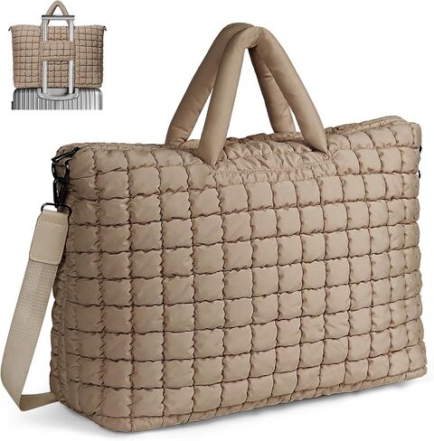 Quilted Duffle Bag for Travel, Large Puffer Duffel Weekender Bags Soft Gym Tote, Big Puffy Carry on Luggage Overnight in Saudi Arabia