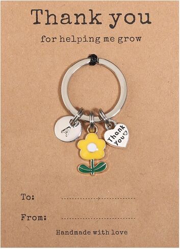 Teacher Appreciation Gifts in Bulk Flower Intial Keychain Teacher personalized gifts in Kuwait