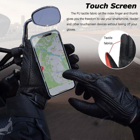 Yellow/Black Vintage Leather Mesh Climbing Hiking Off-Road Motorcycle Riding Breathable Gloves Comfortable Wear-Resistant Motocross Glove with Full Finger Protection for All Seasons in Kuwait