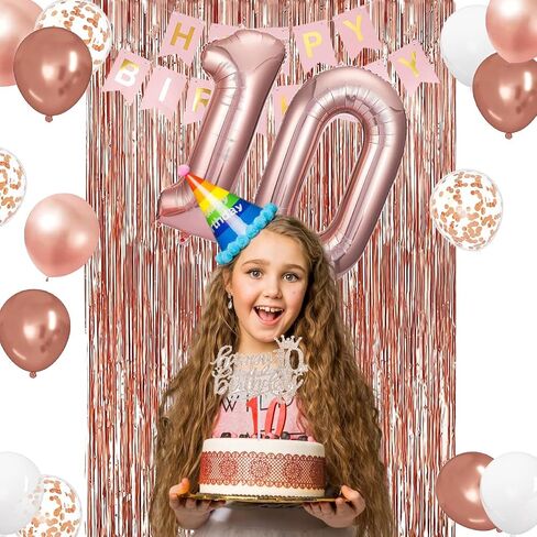 13th Birthday Decorations for Girls, Rose Gold 13th Birthday Banner, Balloon, Cake Topper, Sash and Crown, Happy 13th Birthday Party Decorations for Girls in Saudi Arabia