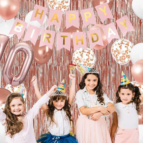 13th Birthday Decorations for Girls, Rose Gold 13th Birthday Banner, Balloon, Cake Topper, Sash and Crown, Happy 13th Birthday Party Decorations for Girls in Saudi Arabia