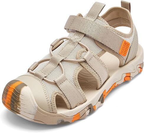 Balabala Kids Sandals Boys Girls Closed Toe Summer Outdoor Athletic Beaches Sandals Non-slip Hook and Loop in Kuwait