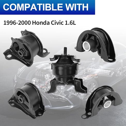 Engine Motor Mounts Set - Compatible with Honda Civic 2006 2007 2008 2009 2010 2011 1.3L, Replace# A4585 A65019 A65029, Set of 3 in Kuwait