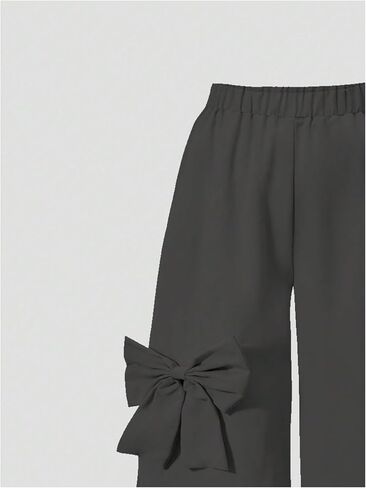 الفتاة y2k bowknot track pants مرنة الخصر الفضفاض مستقيم الساق الساق الساق الساق الساق in Kuwait
