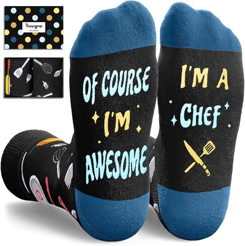 HAPPYPOP Gifts for Firefighter Chef Cop - Fireman Cooking Teacher Gifts For Men Women, Police Officer Socks in Kuwait