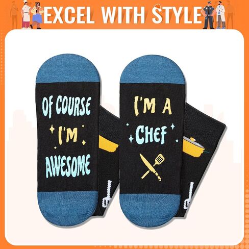 HAPPYPOP Gifts for Firefighter Chef Cop - Fireman Cooking Teacher Gifts For Men Women, Police Officer Socks in Kuwait