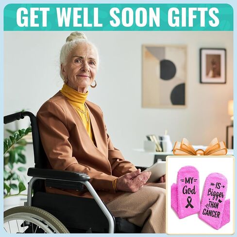 HAPPYPOP Breast Cancer Gifts for Women Men - Cancer Chemo Comfort Socks for Survivor Patients in Kuwait