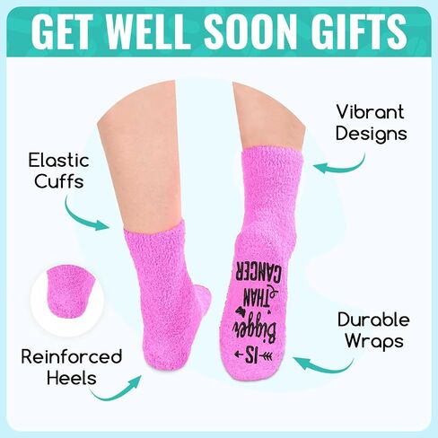 HAPPYPOP Breast Cancer Gifts for Women Men - Cancer Chemo Comfort Socks for Survivor Patients in Kuwait