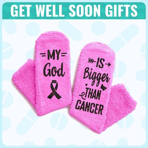 HAPPYPOP Breast Cancer Gifts for Women Men - Cancer Chemo Comfort Socks for Survivor Patients in Kuwait