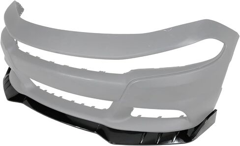 Ikon Motorsports ، Lip الأمامي الوفير متوافق مع 2015-2023 Dodge Charger ، Ikon V3 Gloss Black ABS ABRIN DAM SPOILER SPOILER 3PCS ، 2016 2018 2018 2019 2020 2021 in Kuwait