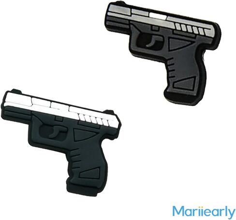 Gun Shoe Charms For Clog Shoe Decoration,Submachine Machine Gun Shoe Charms Accessories Pack For Boy Men Kids Adults,Pvc Shoe Charm Accessories Decoration Gifts 2 Pcs in Kuwait