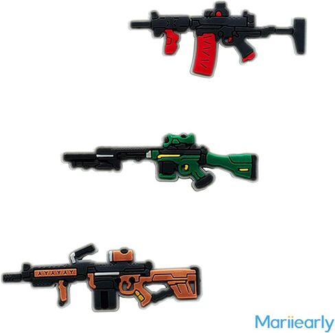 Gun Shoe Charms For Clog Shoe Decoration,Submachine Machine Gun Shoe Charms Accessories Pack For Boy Men Kids Adults,Pvc Shoe Charm Accessories Decoration Gifts 2 Pcs in Kuwait