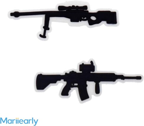 Gun Shoe Charms For Clog Shoe Decoration,Submachine Machine Gun Shoe Charms Accessories Pack For Boy Men Kids Adults,Pvc Shoe Charm Accessories Decoration Gifts 2 Pcs in Kuwait