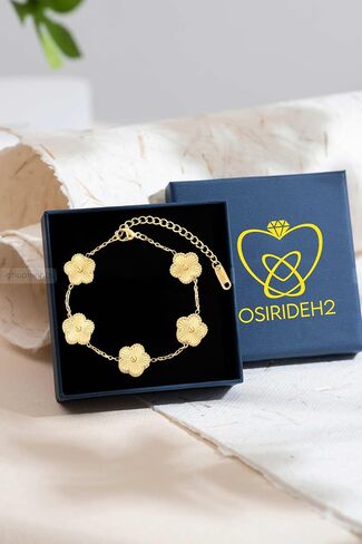 18K Gold Plated Clover Bracelets For Women, Four Leaf Clover Bracelet Lucky Birthday gift bracelet Jewelry Gifts Jewelry Gifts Trendy in Kuwait
