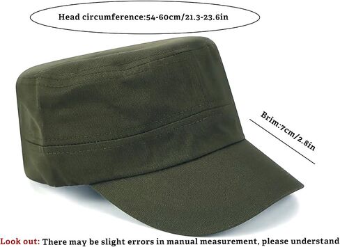 WULIQIUQIU Unisex Basic Cadet Army Caps Everyday Military Style Hat in Saudi Arabia