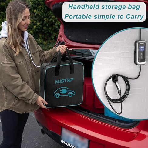 EV Charger Level 1 (15A /110V / NEMA 5-15 / 25ft),EVSE Adjustable Currents 6A-15A,IP65 Waterproof Home EV Charging Station, with LCD Screen and Timing Delay for All J1772 EVs in Saudi Arabia