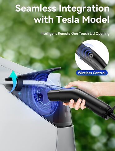 Level 1/2 Tesla Charger - 16A 3.84KW Mobile EV Charging with 240V NEMA 6-20 Plug, 5-15 Adapter, NACS Connector, Portable Home Wall Charger for Model 3/Y/S/X, UL Listed 21FT, Tesla Accessories in Kuwait