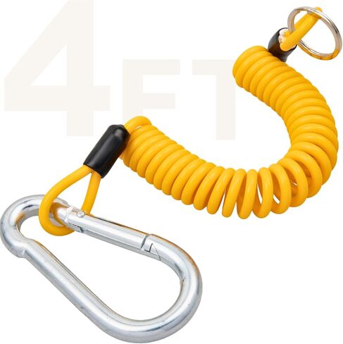 (4-Pack) 4.5ft Breakaway Trailer Cable Trailer Brake Safety Cable Heavy Duty Stainless Steel Spring Towing Coiled Wire, Replacement Breakaway Switch Safety Lanyard for RV Trailer Camper Boat in Saudi Arabia
