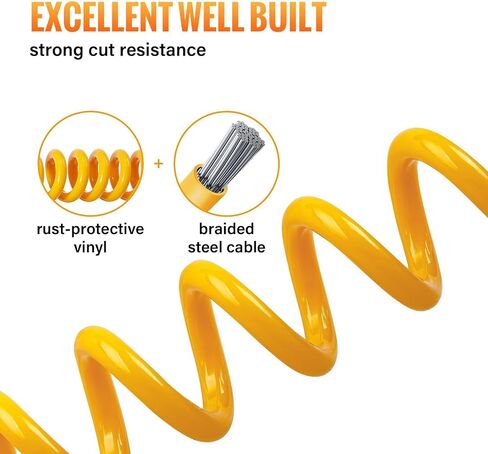 (4-Pack) 4.5ft Breakaway Trailer Cable Trailer Brake Safety Cable Heavy Duty Stainless Steel Spring Towing Coiled Wire, Replacement Breakaway Switch Safety Lanyard for RV Trailer Camper Boat in Saudi Arabia