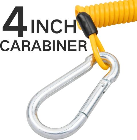 (4-Pack) 4.5ft Breakaway Trailer Cable Trailer Brake Safety Cable Heavy Duty Stainless Steel Spring Towing Coiled Wire, Replacement Breakaway Switch Safety Lanyard for RV Trailer Camper Boat in Saudi Arabia