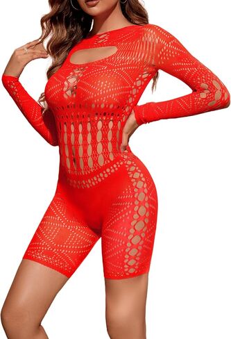 Women's Fishnet Lingerie Mesh Bodysuit Sexy Outfit for Women Chemise Babydoll Bodycon Dress Teddy Lingerie in Saudi Arabia