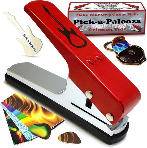 Pick-a-Palooza DIY Guitar Pick Punch مع حامل سلسلة مفاتيح جلدية - أسود in Saudi Arabia
