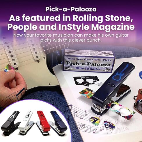Pick-a-Palooza DIY Guitar Pick Punch مع حامل سلسلة مفاتيح جلدية - أسود in Saudi Arabia