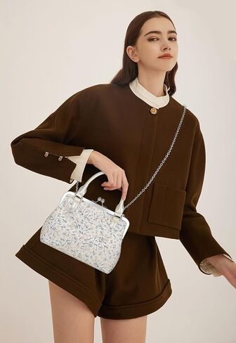 GM LIKKIE Kiss Lock Purses and Handbags, Vintage PU Leather Clutch Purses for Women, Top Handle Evening Handbag in Kuwait