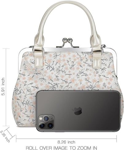 GM LIKKIE Kiss Lock Purses and Handbags, Vintage PU Leather Clutch Purses for Women, Top Handle Evening Handbag in Kuwait