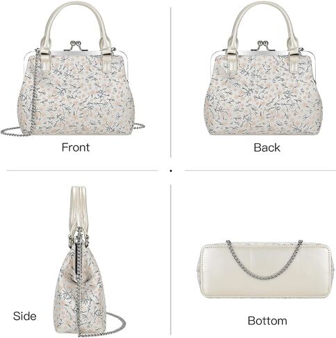 GM LIKKIE Kiss Lock Purses and Handbags, Vintage PU Leather Clutch Purses for Women, Top Handle Evening Handbag in Kuwait