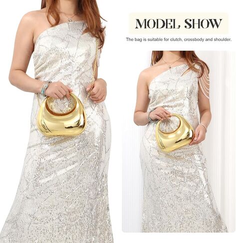 Lanpet Women's Moon Shape Unique Handbag Acrylic Top-handle Purse Crossbody Evening Handbag in Kuwait