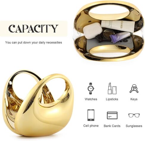 Lanpet Women's Moon Shape Unique Handbag Acrylic Top-handle Purse Crossbody Evening Handbag in Kuwait